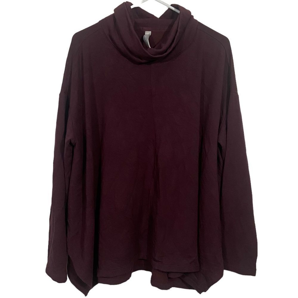 Athleta Burgundy Cowl Neck Ultra Soft Oversized Sweater